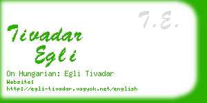 tivadar egli business card